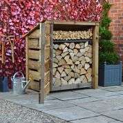 Rutland Country Greetham Log Store With Kindling Shelf and Door - 4ft:Rutland County,Exceptional Garden