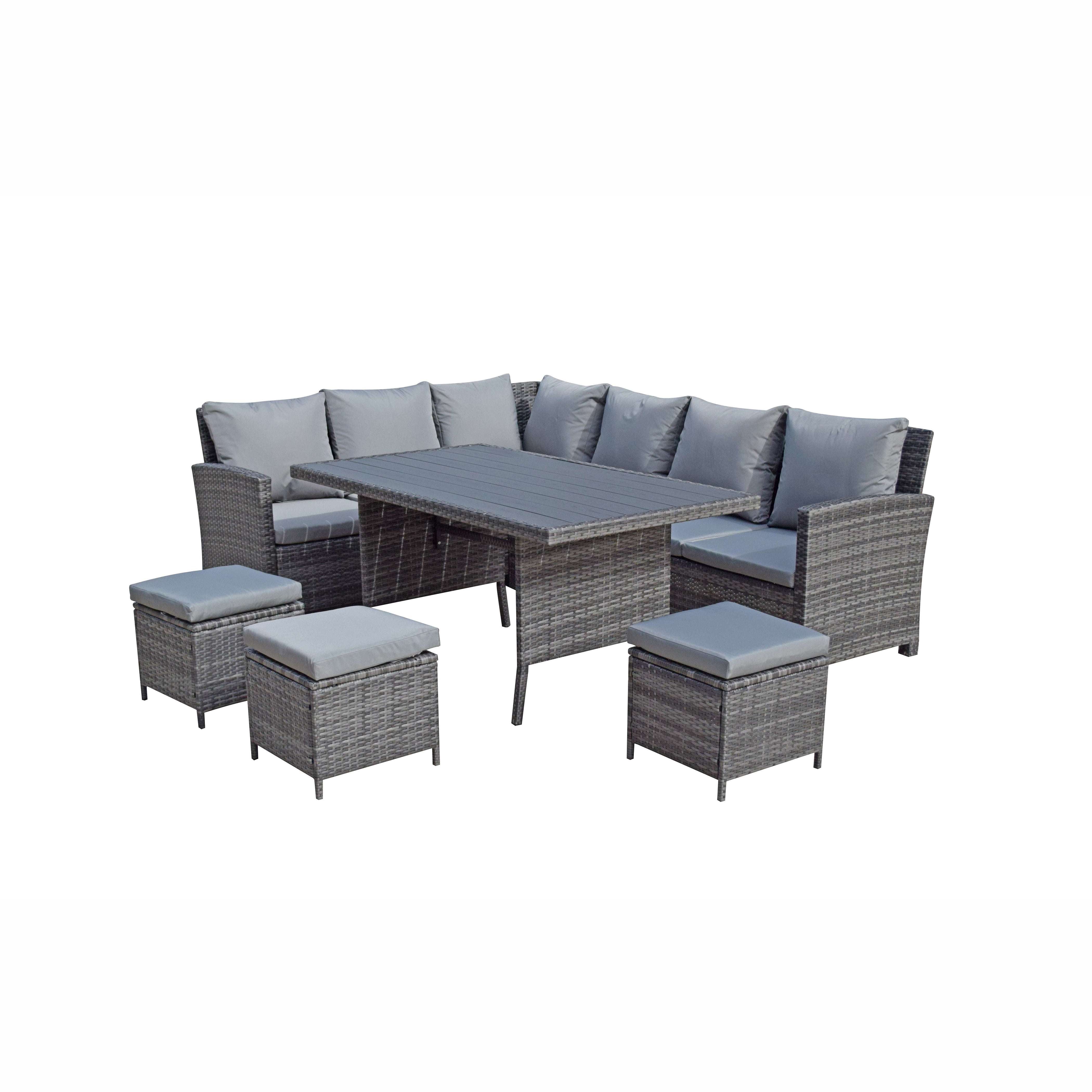 Exceptional Garden:Signature Weave Charlie Polywood Corner Dining Set