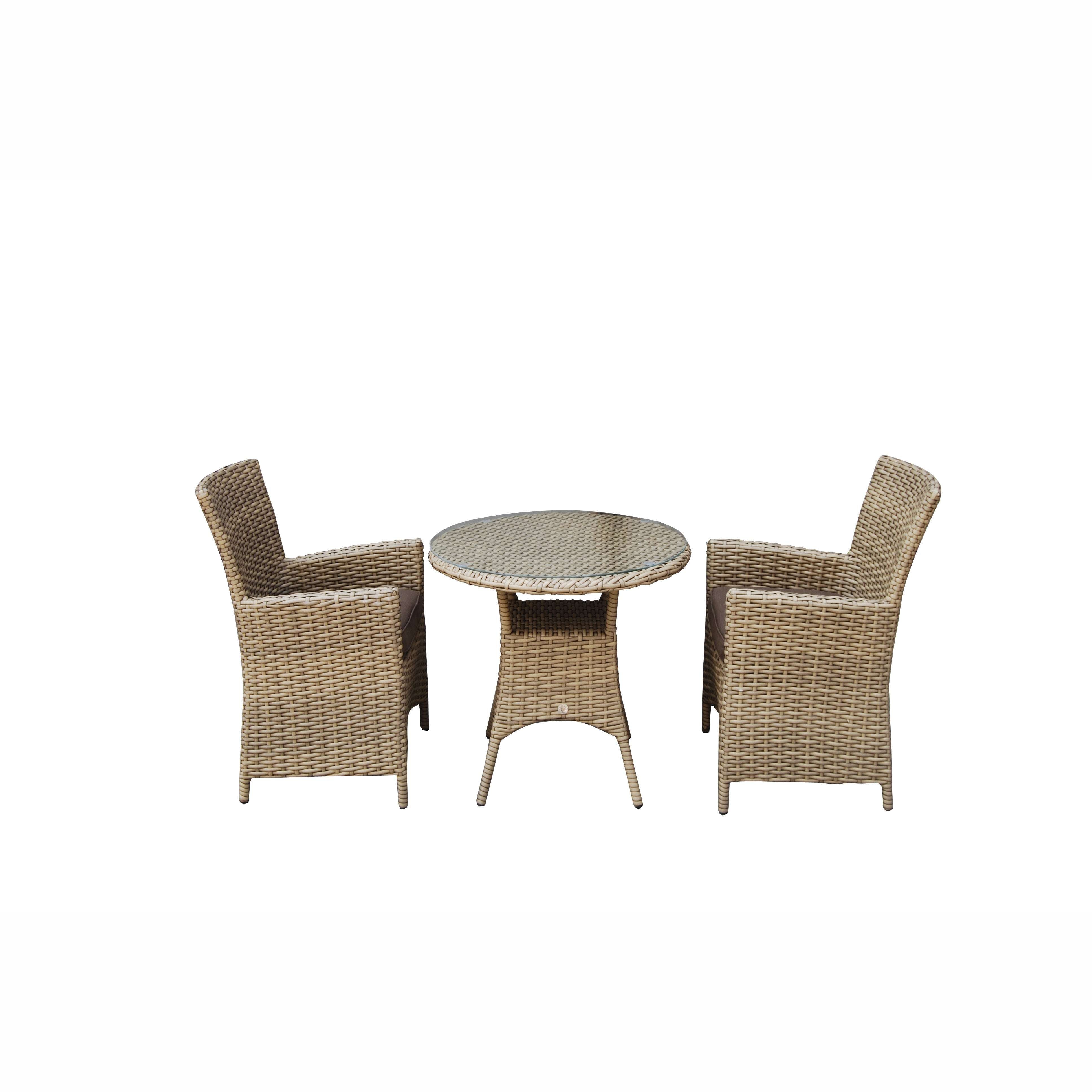 Exceptional Garden:Signature Weave Darcey Bistro Set with High Back Chairs