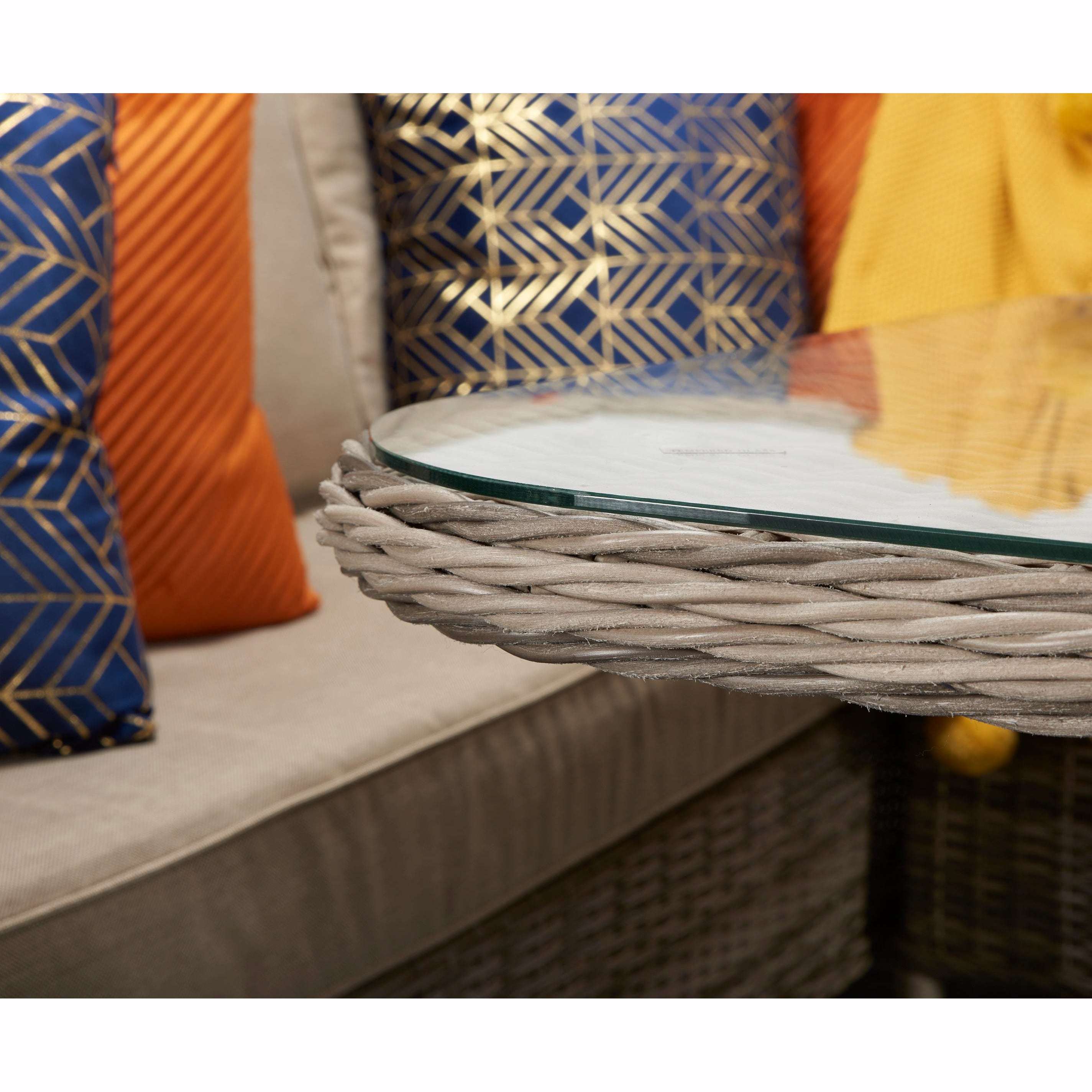 Exceptional Garden:Signature Weave Edwina Corner Dining Set - Mixed Nature Weave