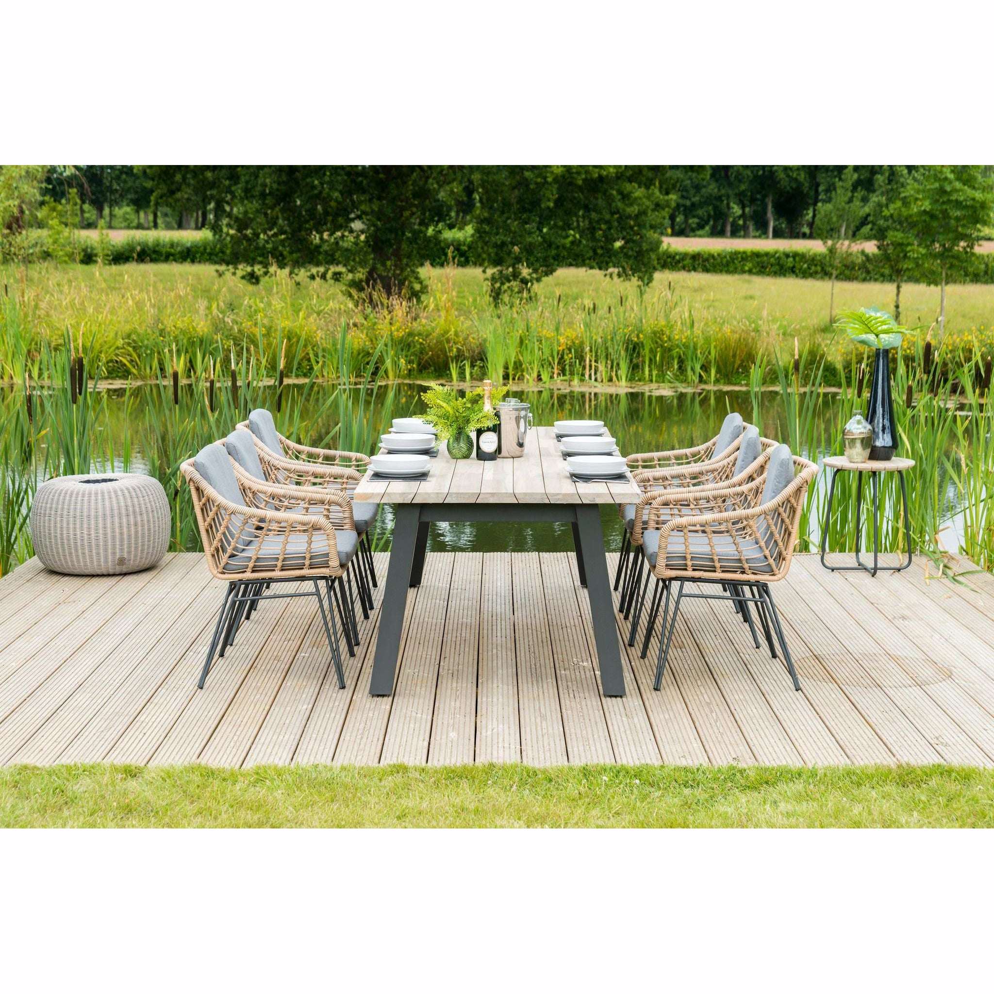 Exceptional Garden:4 Seasons Outdoor Cottage Hara 6 seater Dining set with 240cm Derby Teak Dining Table