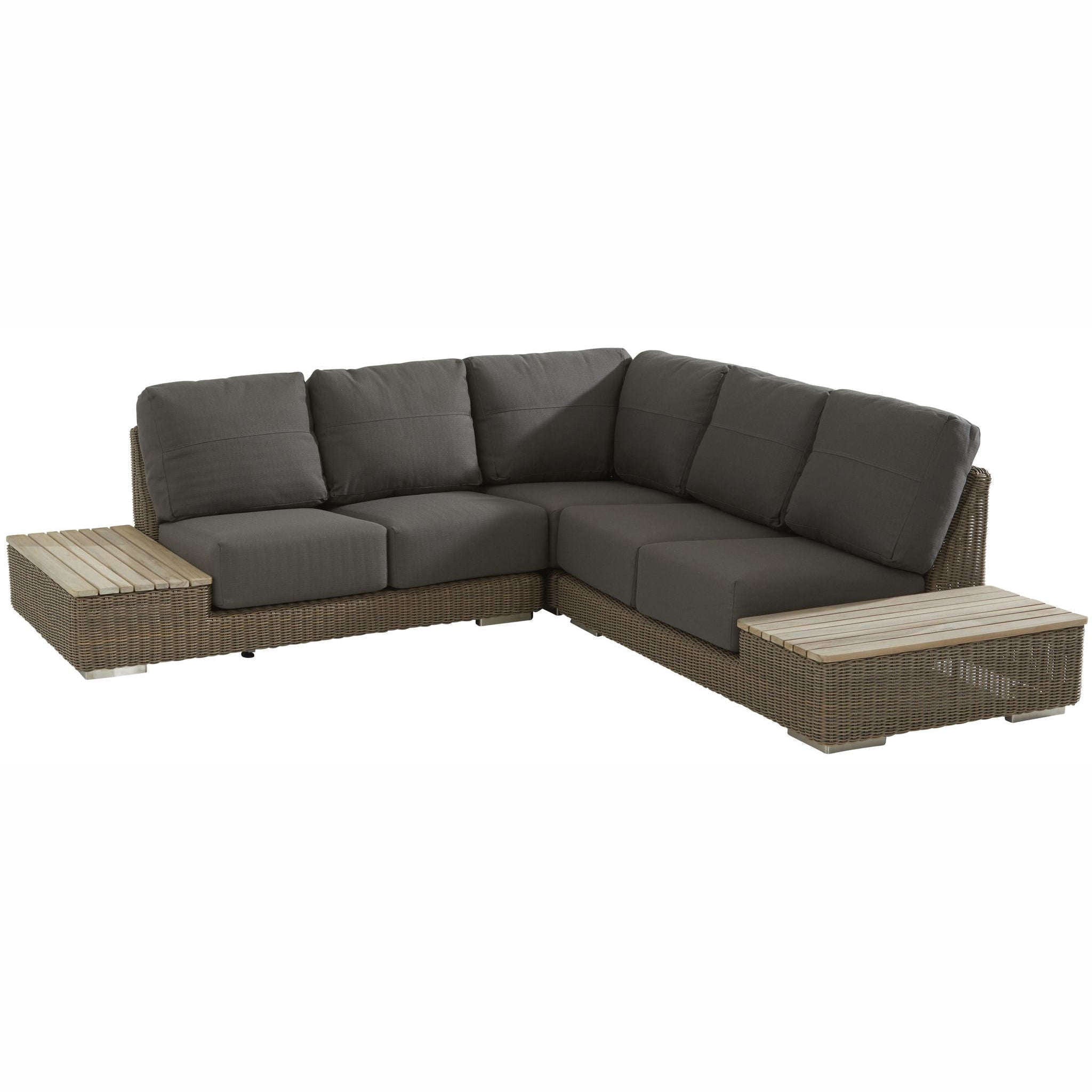 Exceptional Garden:4 Seasons Outdoor Kingston Pure Corner Lounge Set with Teak Coffee Table