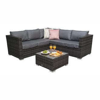 Exceptional Garden:Signature Weave Georgia Sofa Set - Grey