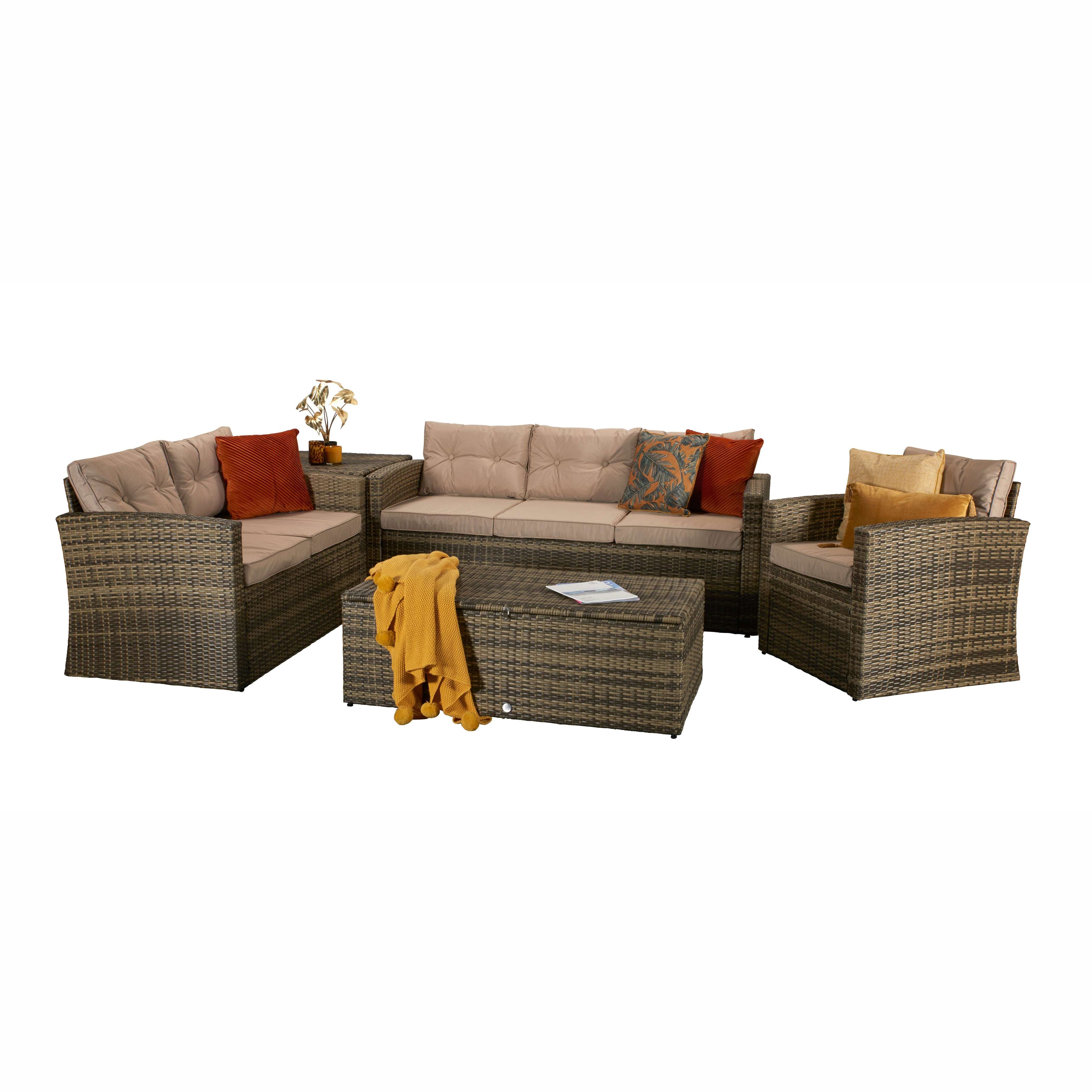 Exceptional Garden:Signature Weave Holly Sofa Set - Mixed Brown