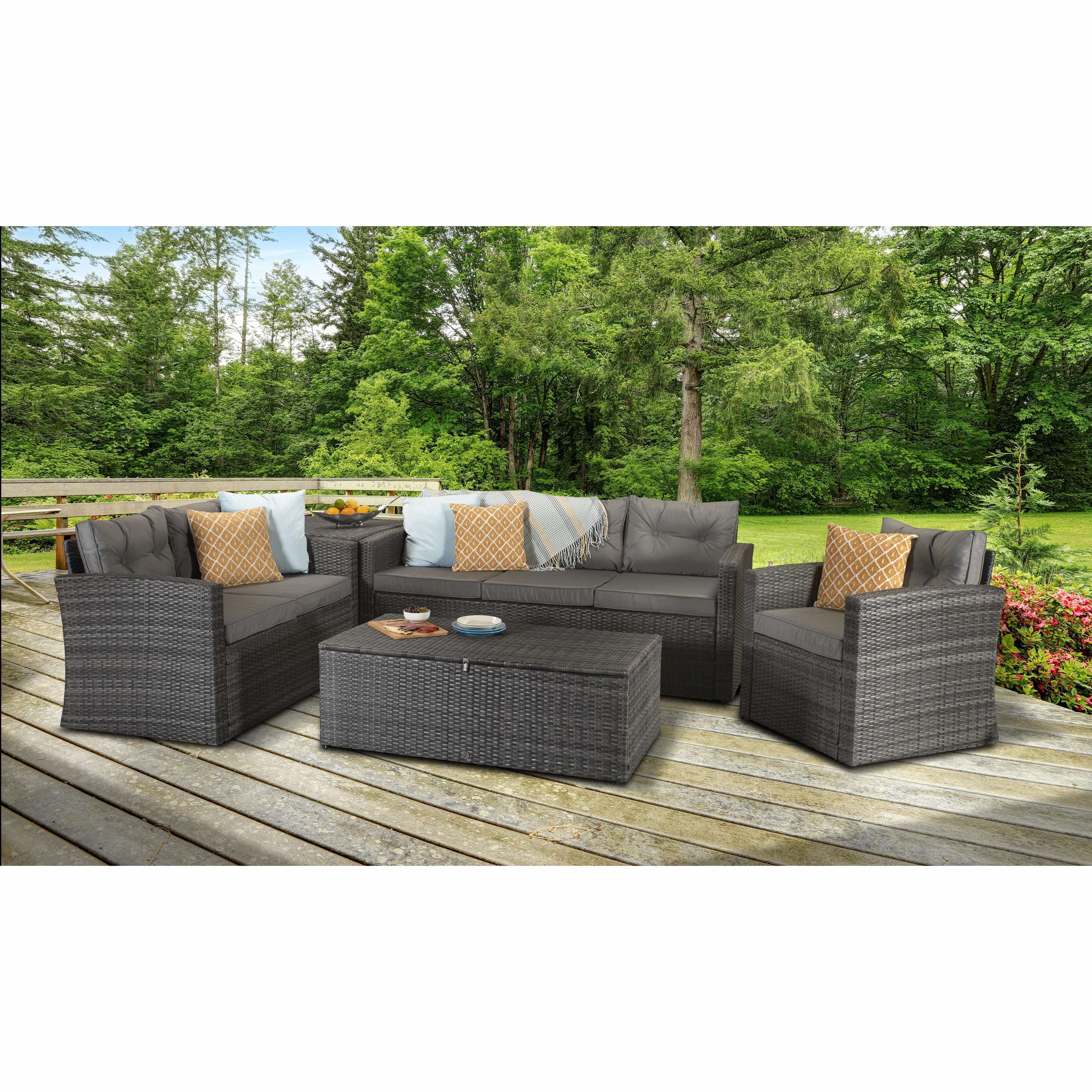 Exceptional Garden:Signature Weave Holly Sofa Set - Grey