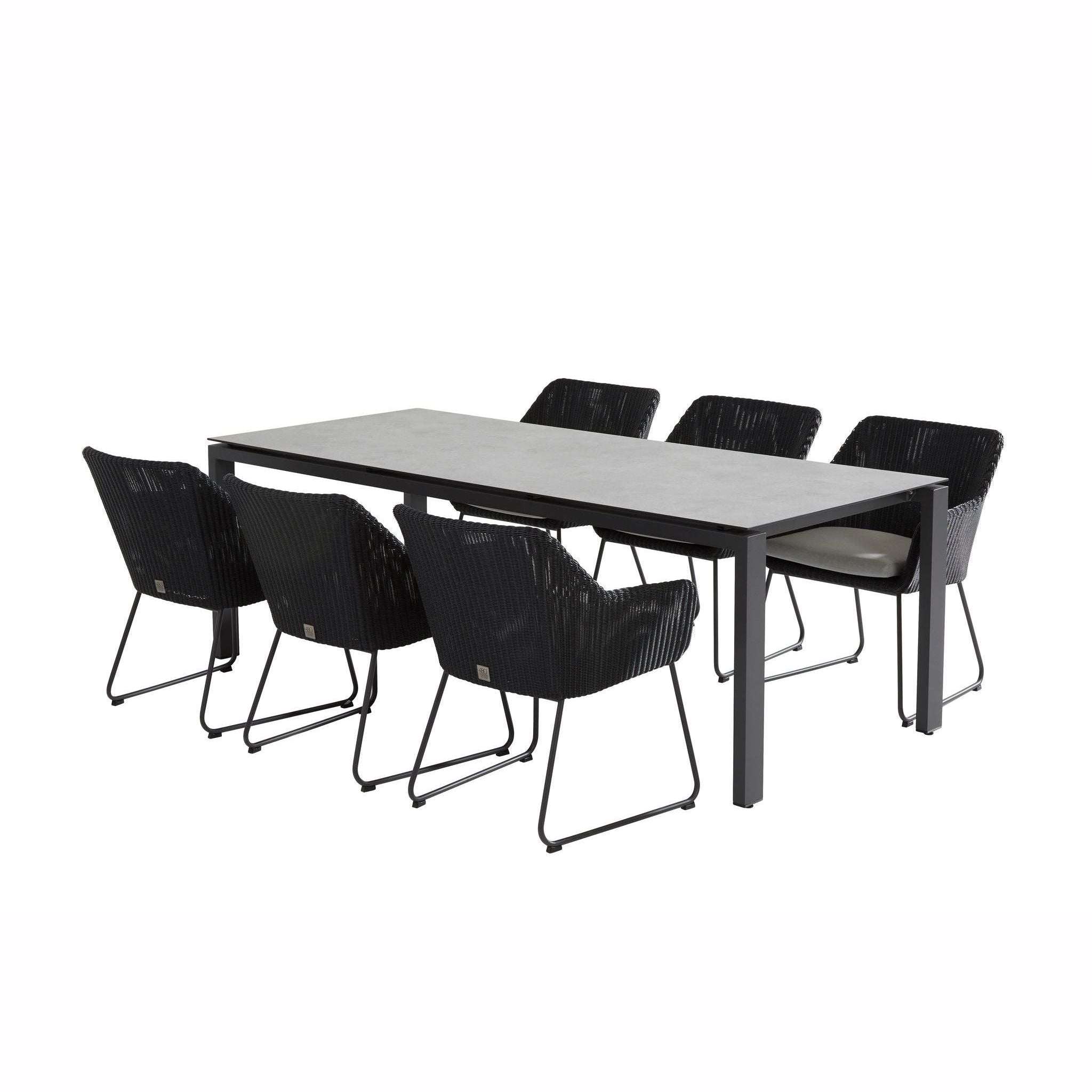 Exceptional Garden:4 Seasons Outdoor Avila 6 Seater Dining Set with Goa HPL dining Table