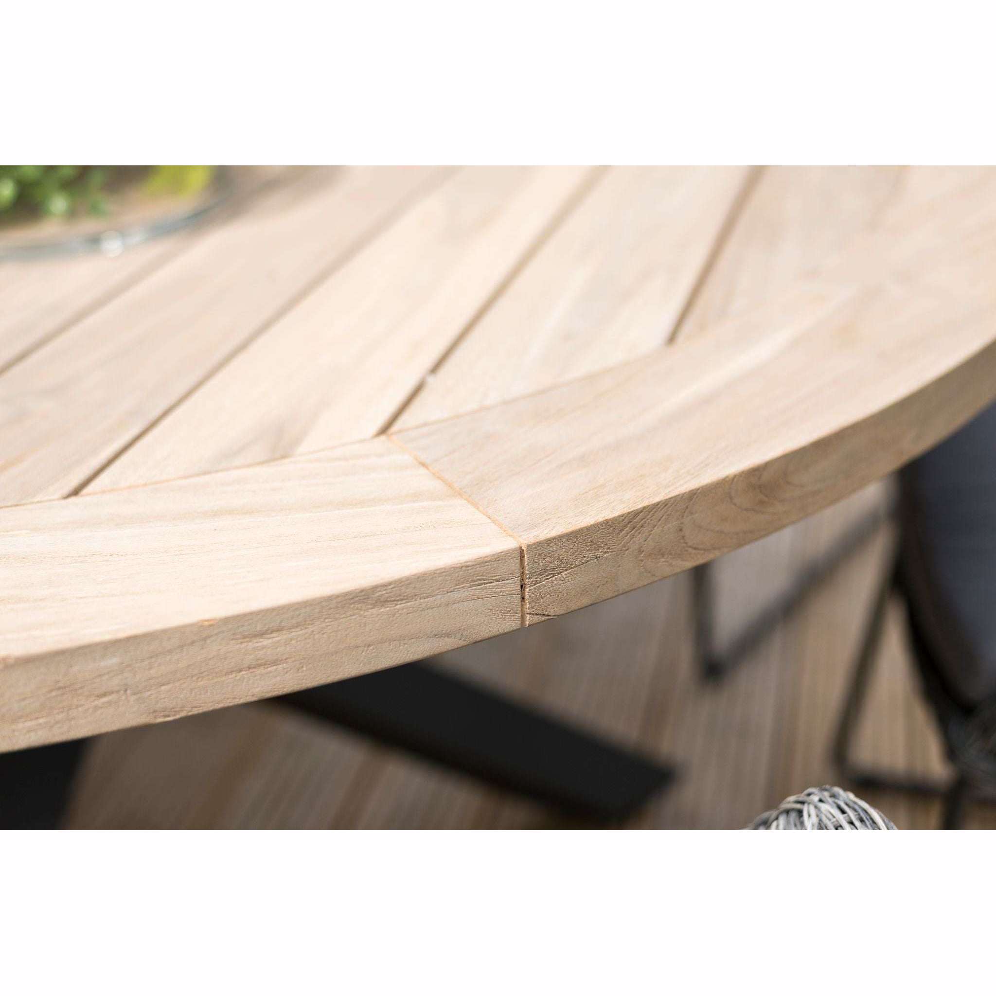 Exceptional Garden:4 Seasons Outdoor Cottage Hara 6 seater Dining set with Round Louvre Teak Dining Table
