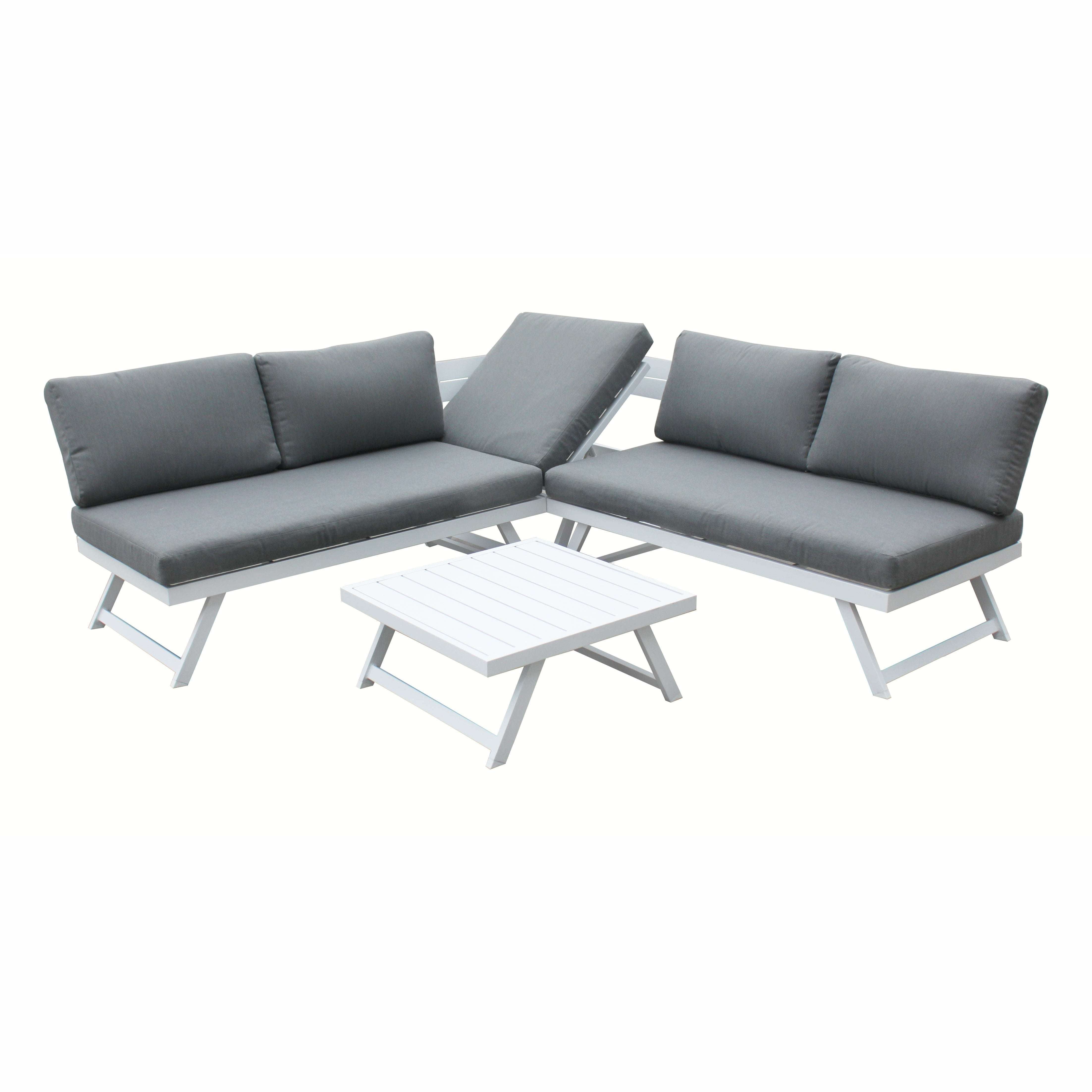 Exceptional Garden:Signature Weave Kimmie Corner Sofa with Adjustable Head Rest