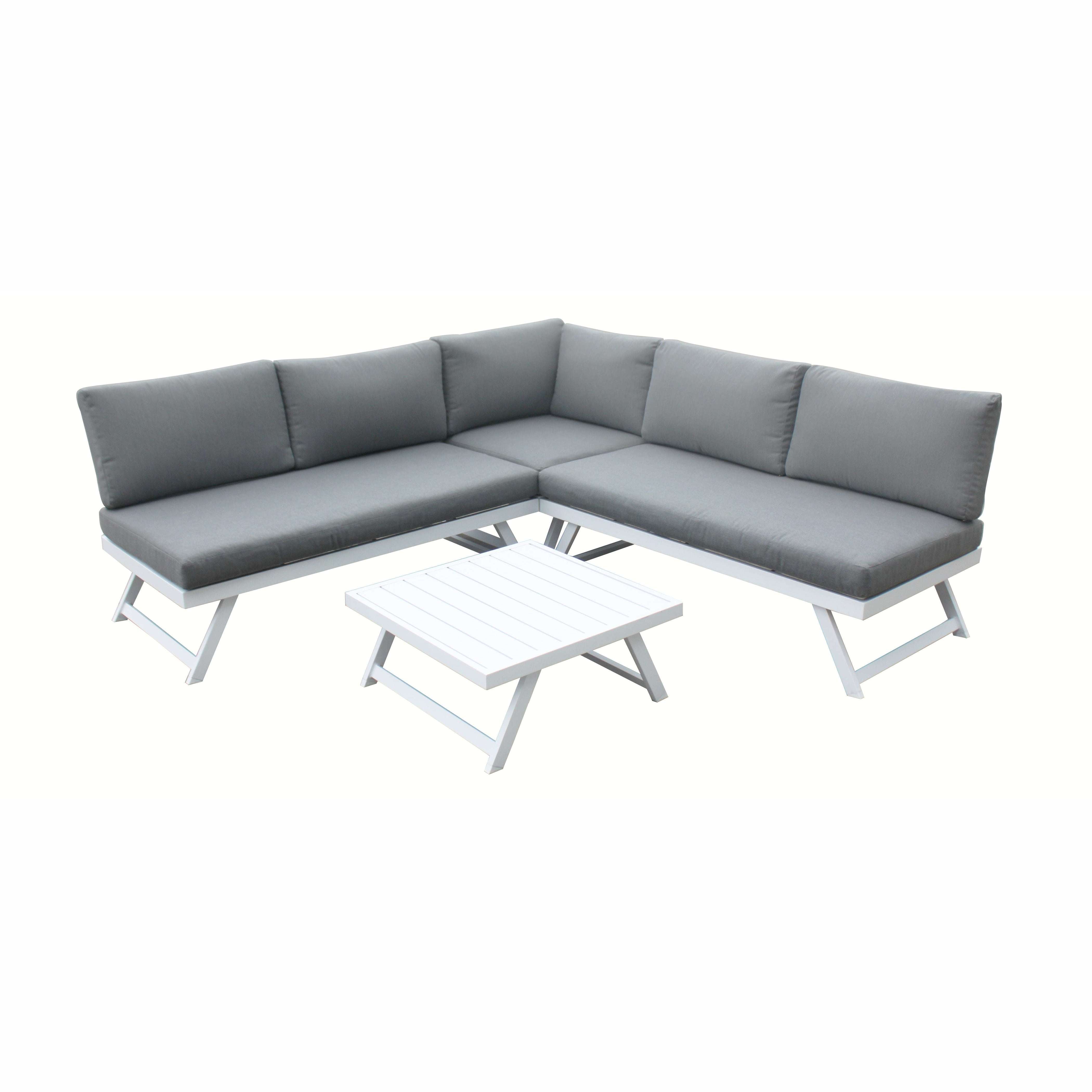 Exceptional Garden:Signature Weave Kimmie Corner Sofa with Adjustable Head Rest