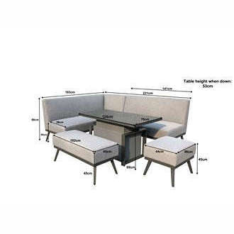 Exceptional Garden:Signature Weave Kimmie Sofa Set with Gas Lift Table