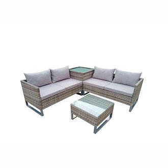 Exceptional Garden:Signature Weave Lucy Corner Sofa with Coffee Table