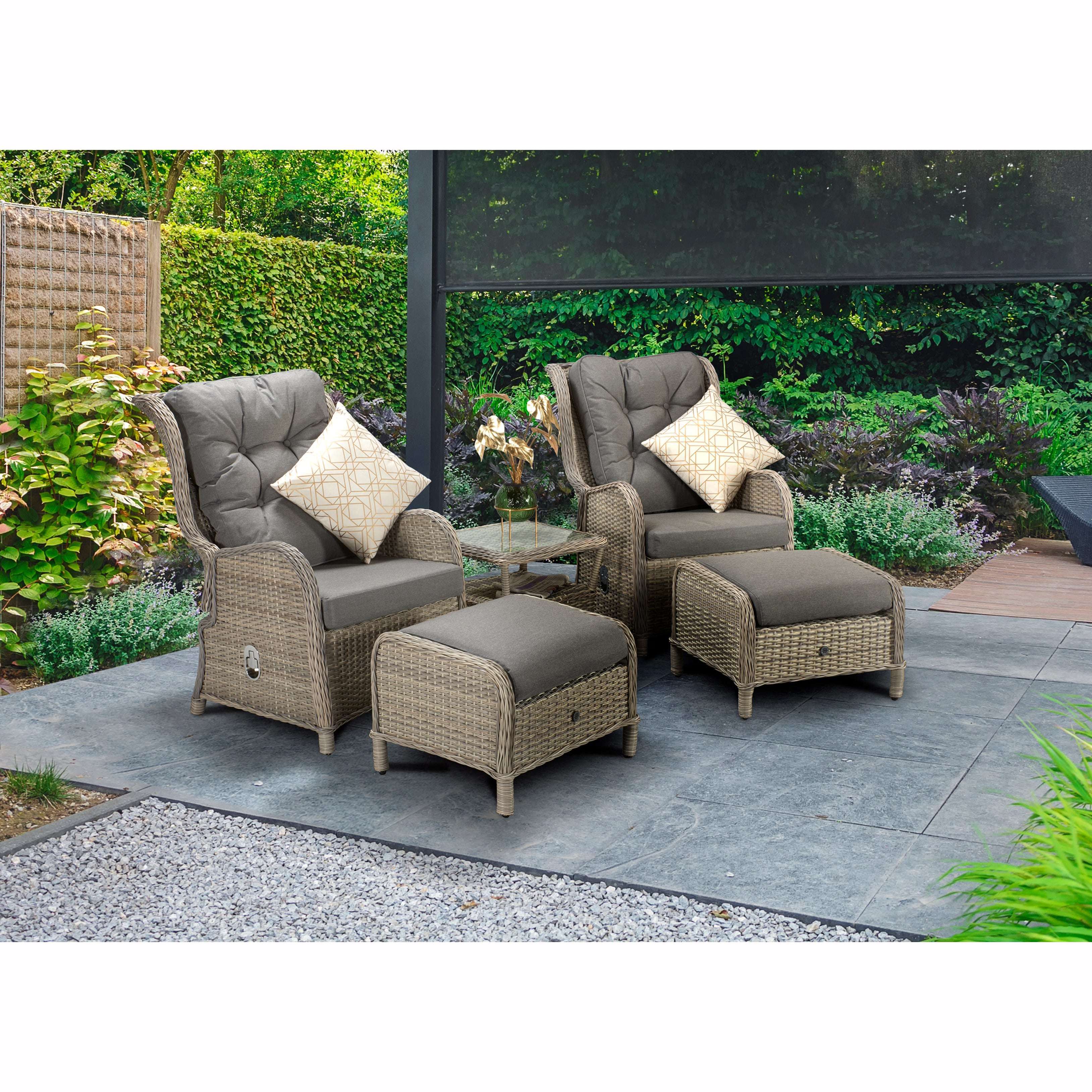 Exceptional Garden:Signature Weave Meghan Reclining Lounge Set