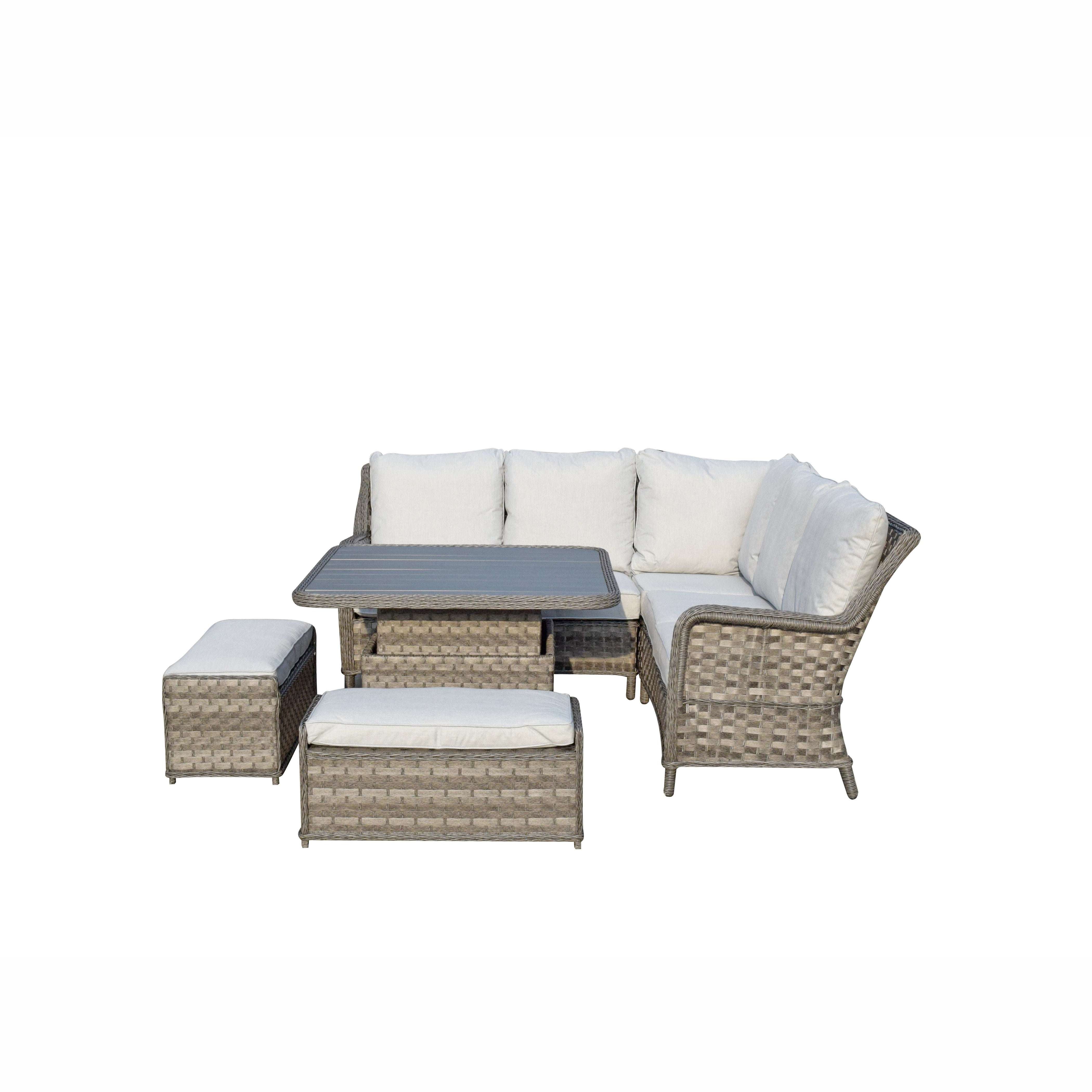 Exceptional Garden:Signature Weave Mia Corner Dining Set with Lifting Table