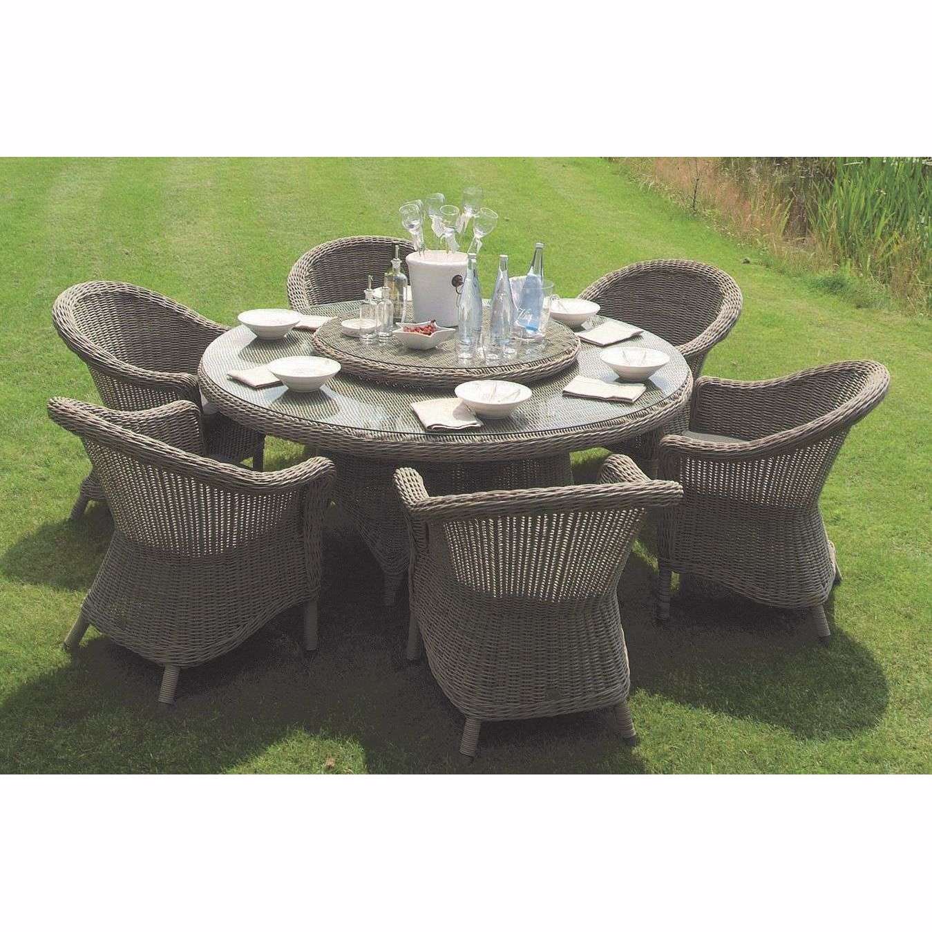 Exceptional Garden:4 Seasons Outdoor Chester 6 Seat Dining set with Victoria 170cm Table and Lazy Susan