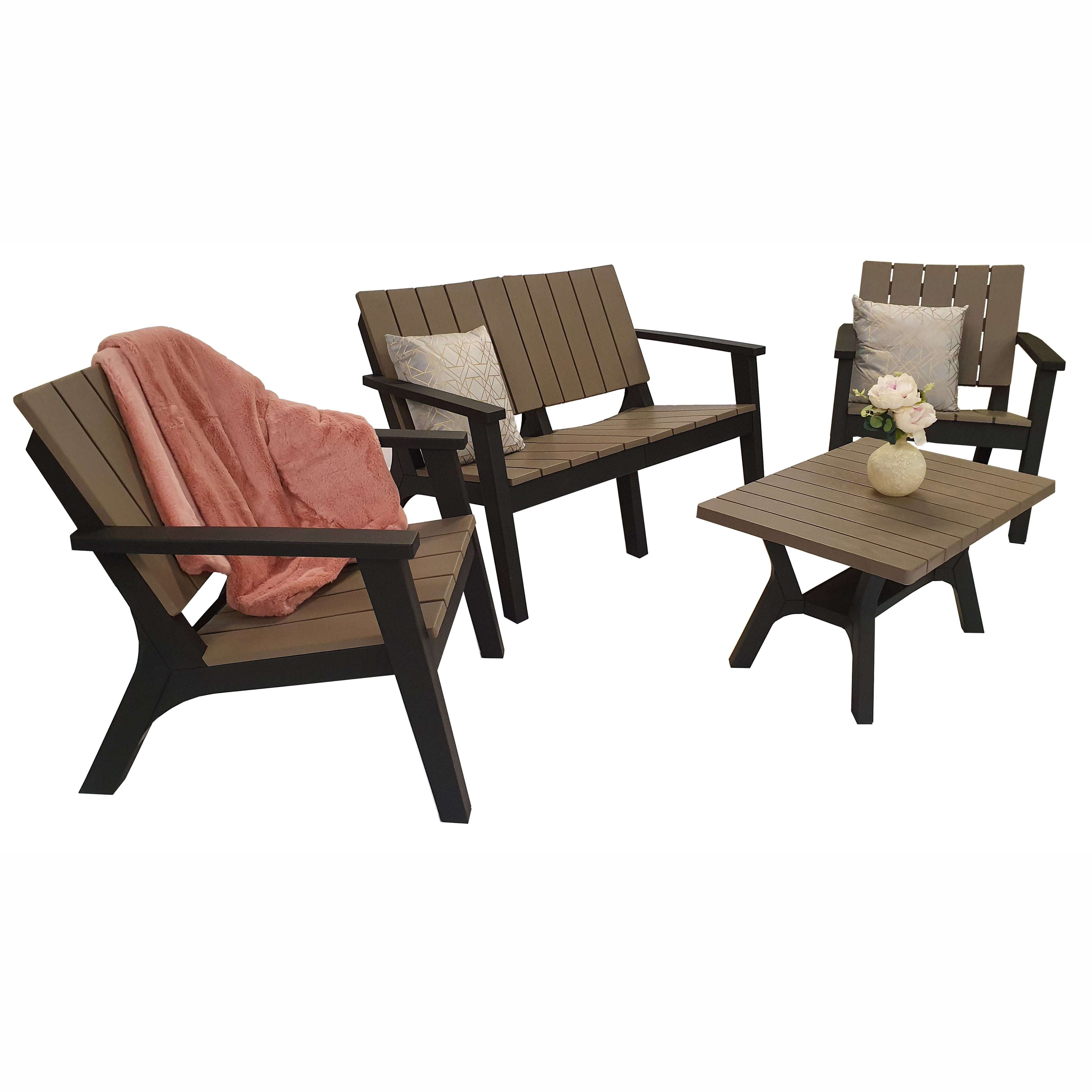 Exceptional Garden:Signature Weave Polly 4-Seater Sofa Set with Coffee Table