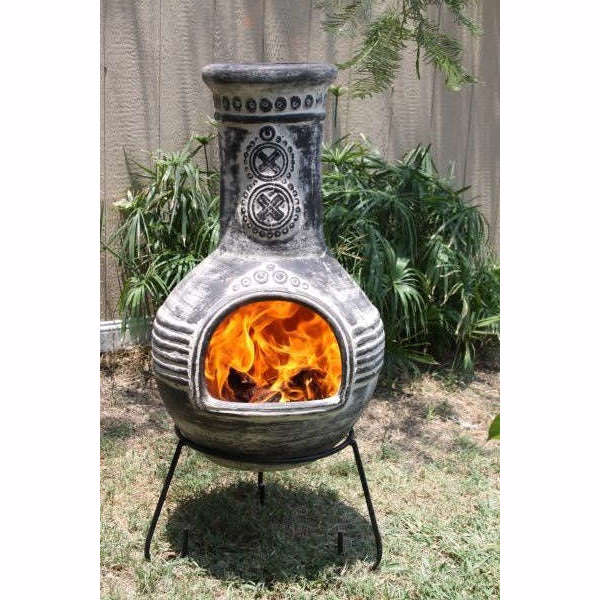 Exceptional Garden:Gardeco Azteca Mexican Chimenea in Anthracite Rustic - Extra Large