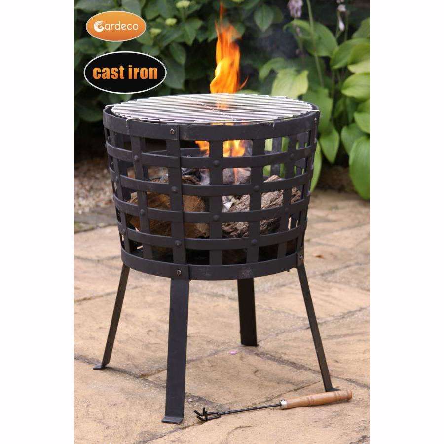 Exceptional Garden:Gardeco Aragon Cast Iron Fire Basket