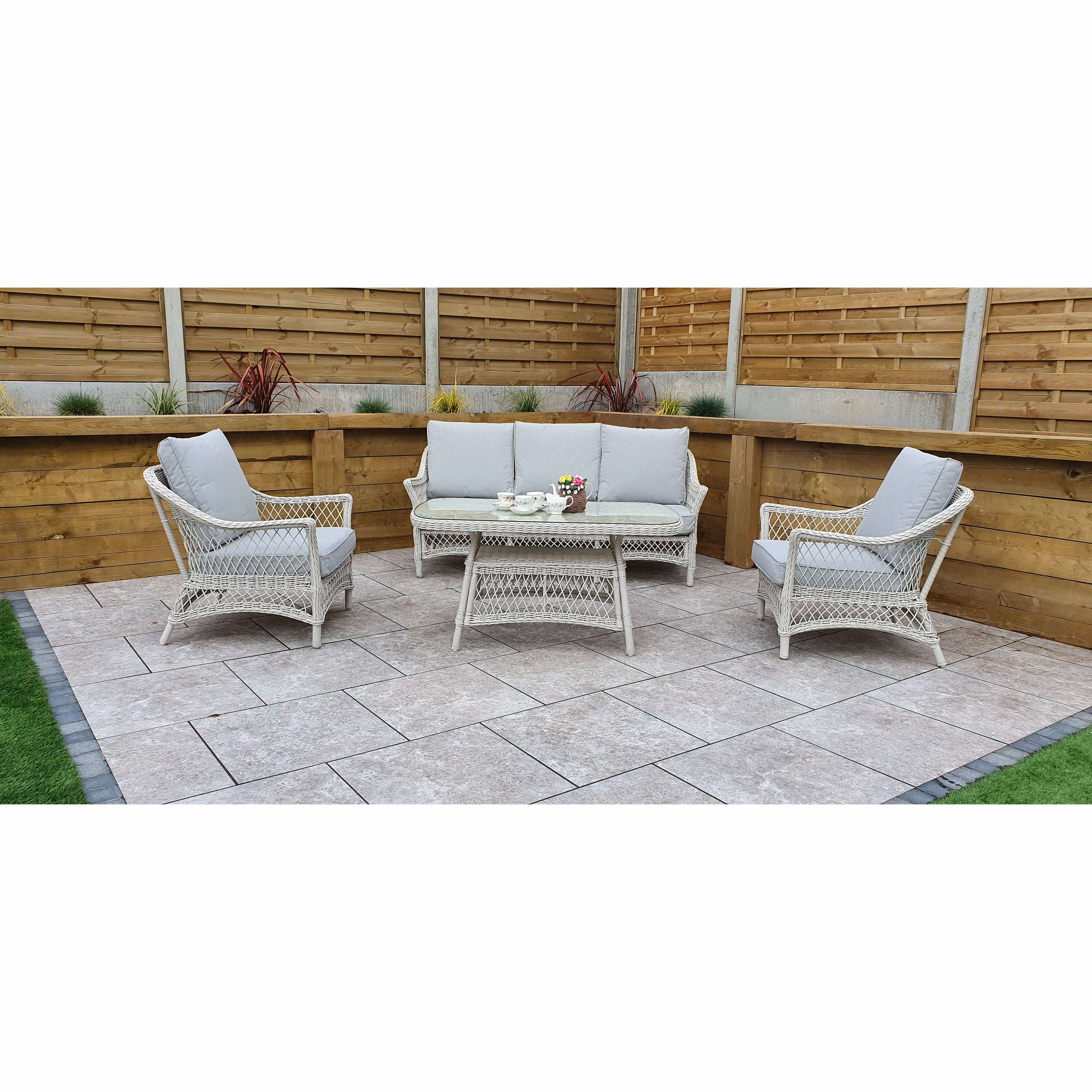 Exceptional Garden:Signature Weave Rose 5-Seater Sofa Set