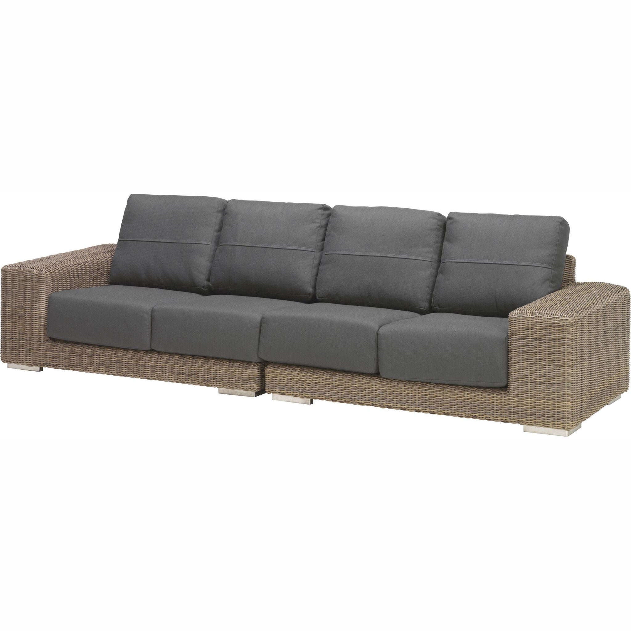 Exceptional Garden:4 Seasons Outdoor Kingston Pure Corner Lounge Set with Coffee Table and Glass Top