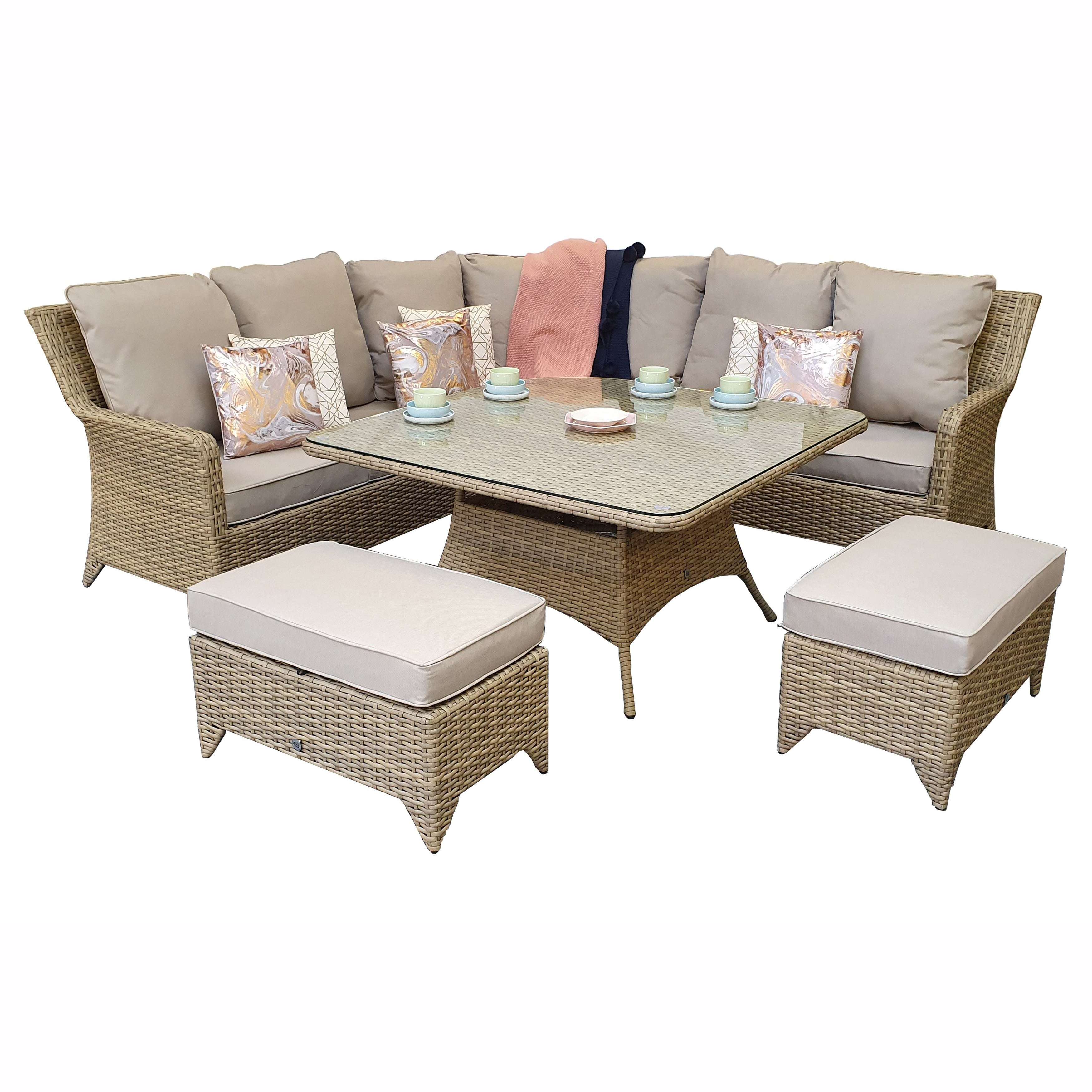 Exceptional Garden:Signature Weave Sarah Corner dining Set - Nature