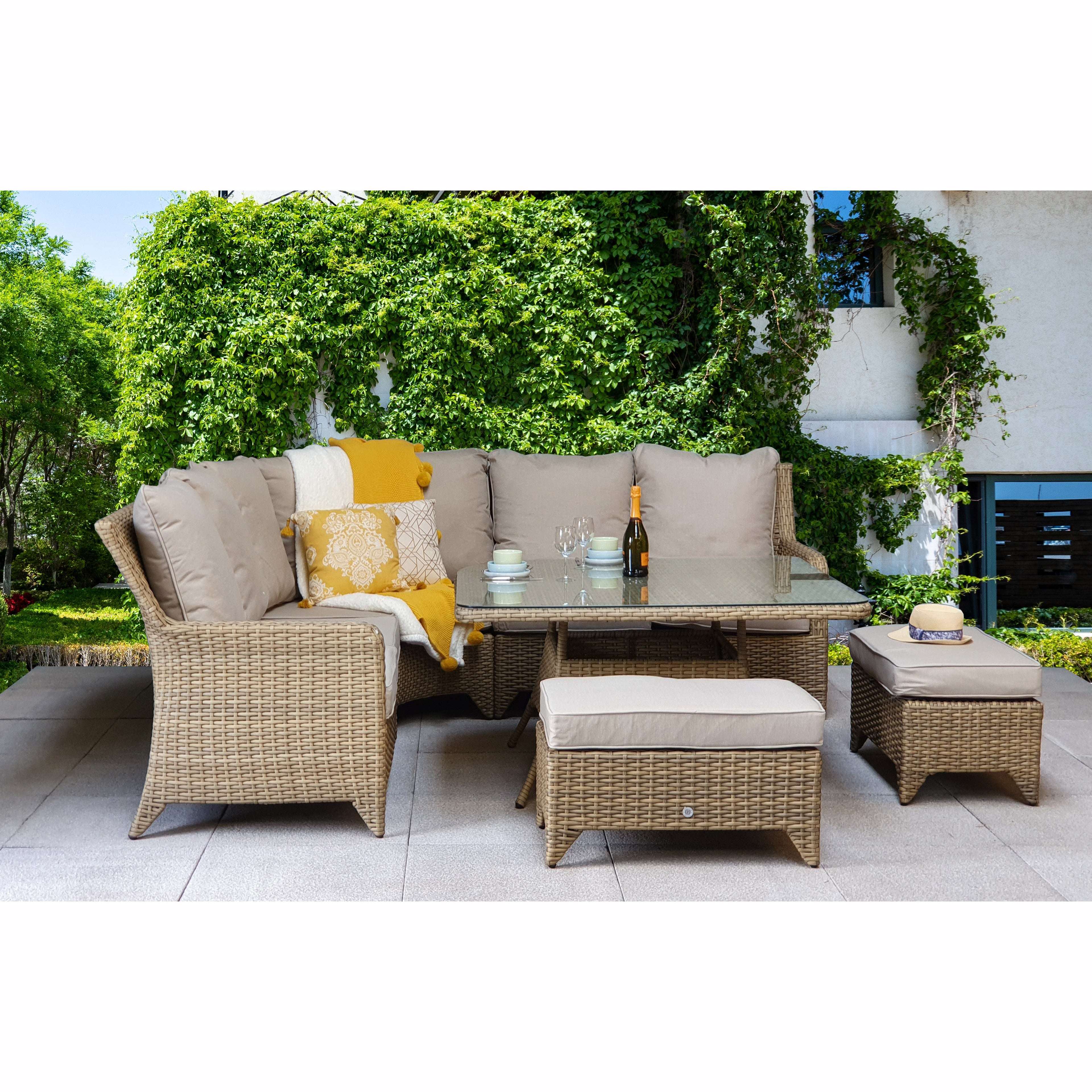 Exceptional Garden:Signature Weave Sarah Corner dining Set - Nature