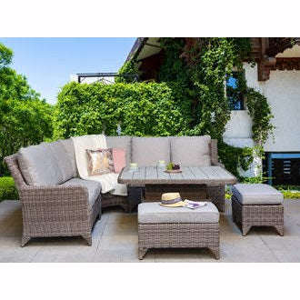 Exceptional Garden:Signature Weave Sarah Lift and Rise Corner Dining Set