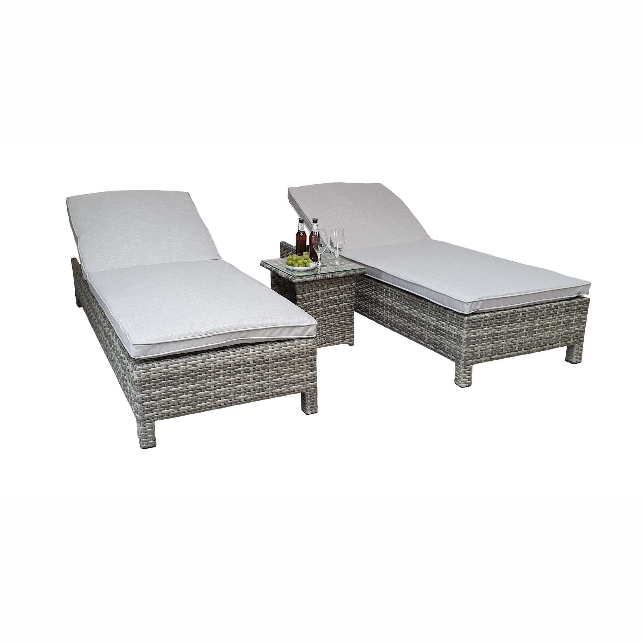 Exceptional Garden:Signature Weave Sarena Sunbeds - Grey