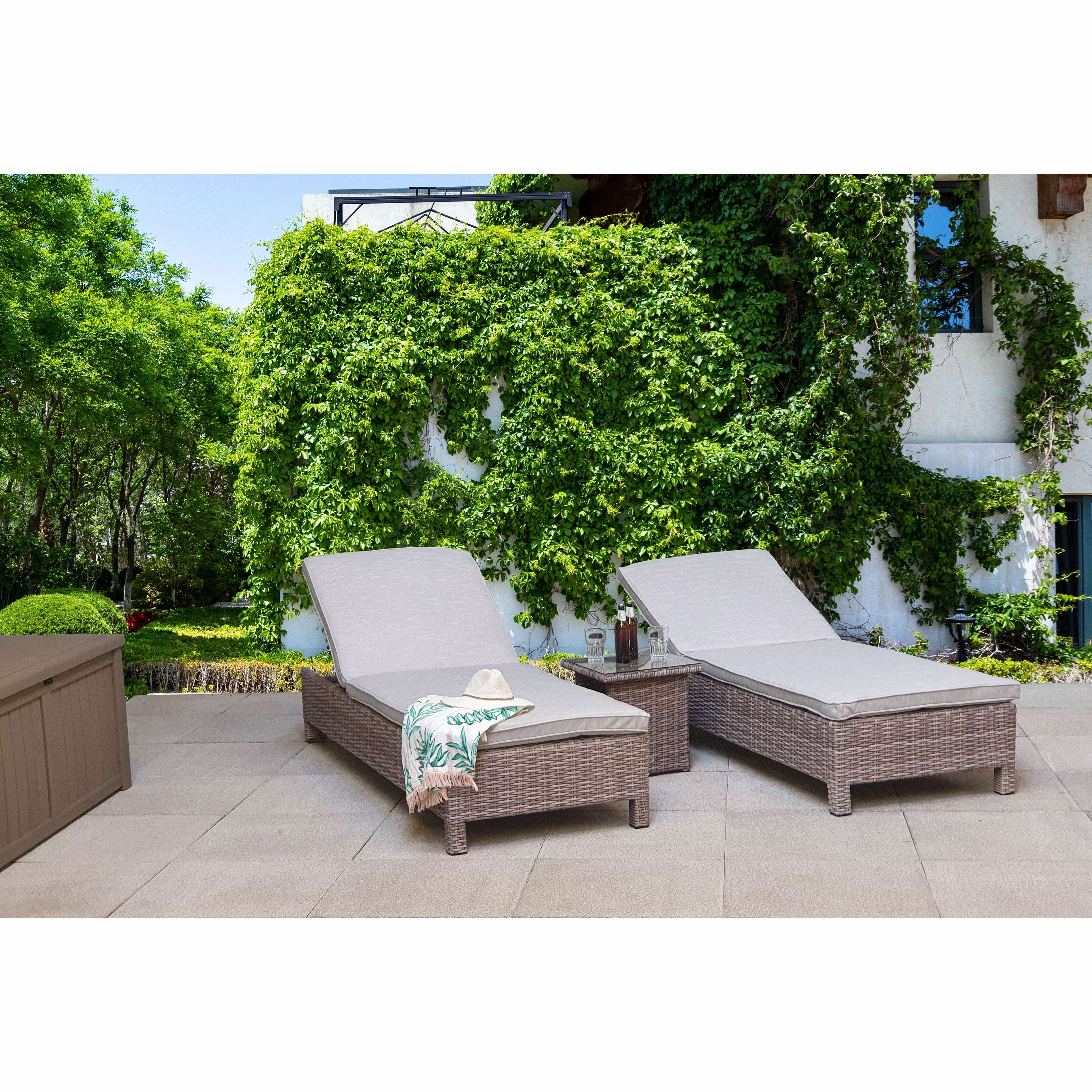 Exceptional Garden:Signature Weave Sarena Sunbeds - Grey in Alexandra Weave