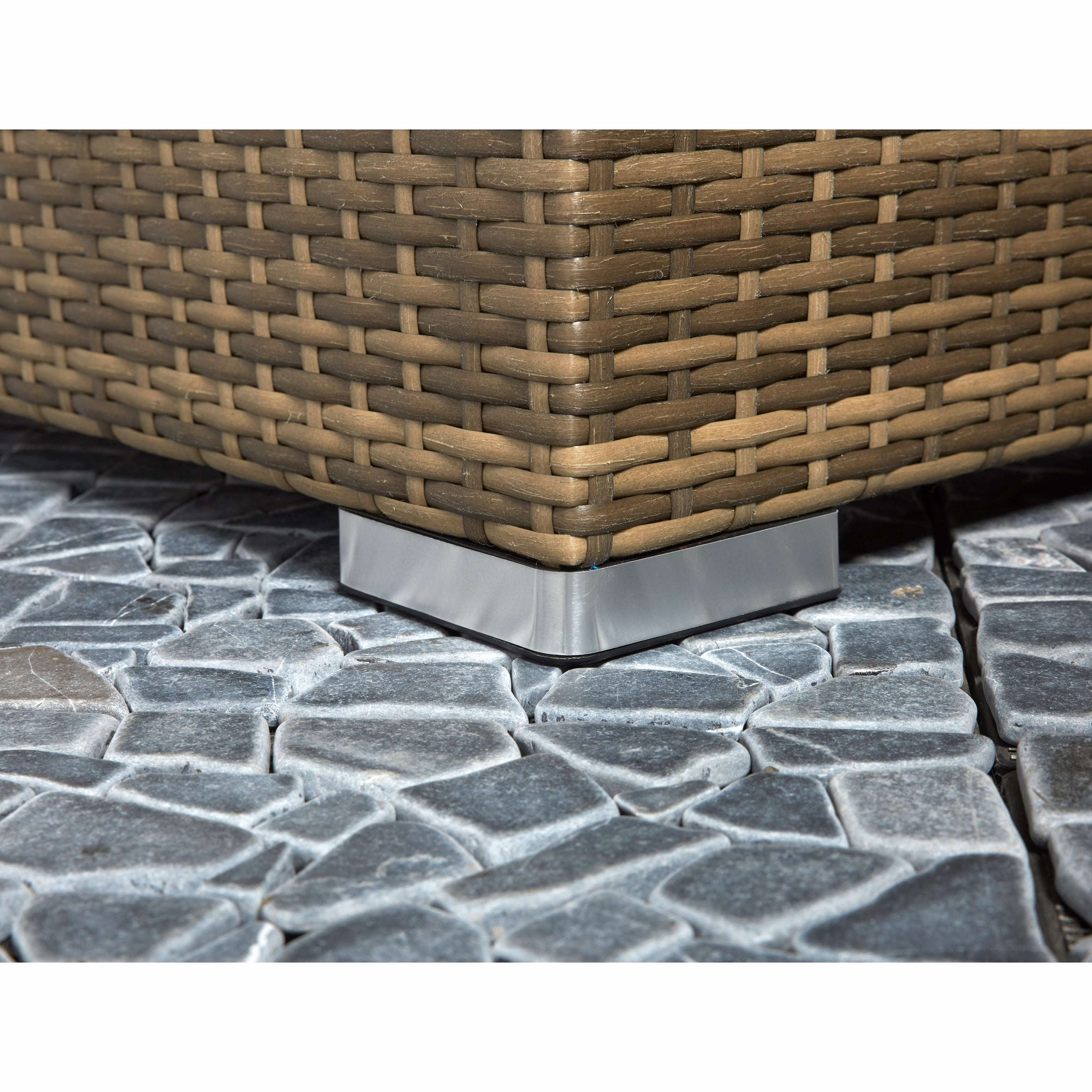 Exceptional Garden:Signature Weave Savannah Corner Sofa Set - Nature Brown