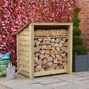 Rutland Country Greetham Log Store With Kindling Shelf - 4ft:Rutland County,Exceptional Garden