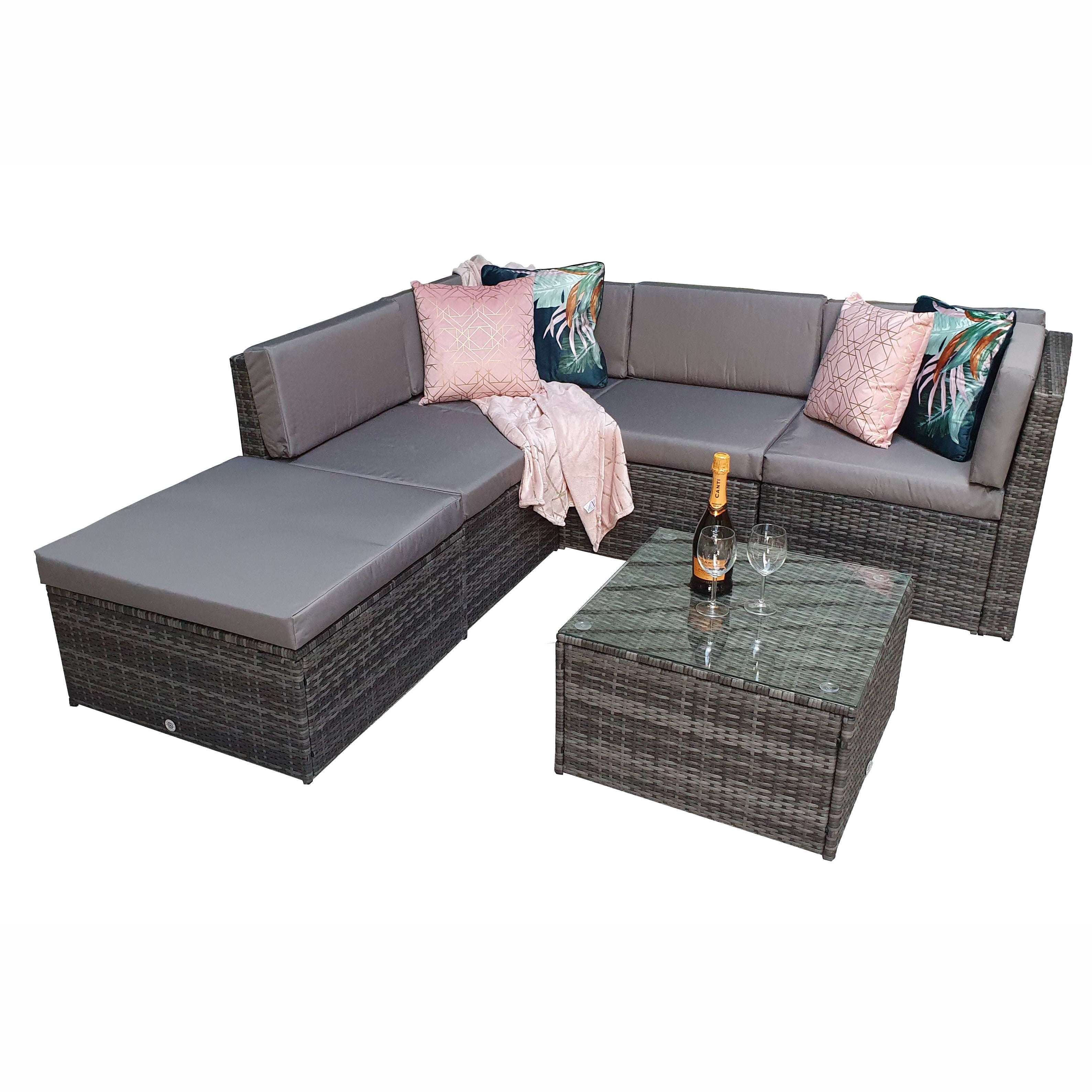 Exceptional Garden:Signature Weave Stella Corner Sofa Set - Grey